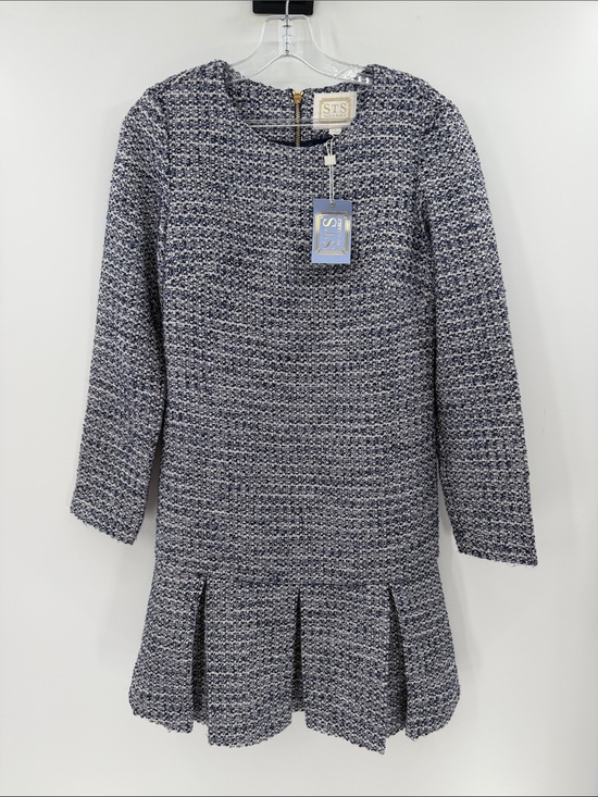 Sail to Sable Dresses & Skirts - Sail to Sable Tweed Boxpleat Drop Waist Dress - Navy/White - Small - NWT